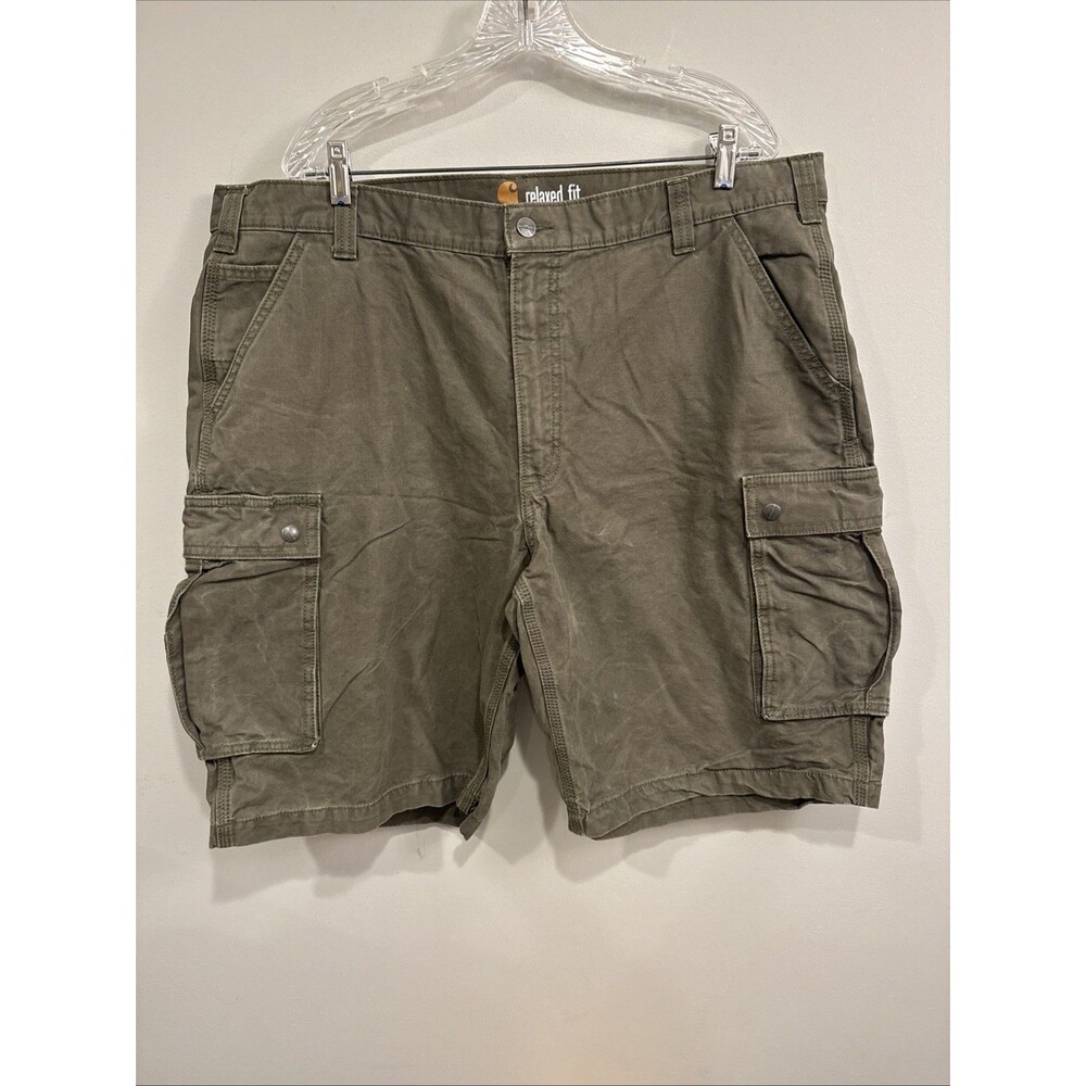 Carhartt Mens Shorts Sz 42 Camo Green Relaxed Fit Cargo Utility Pockets Cotton‎